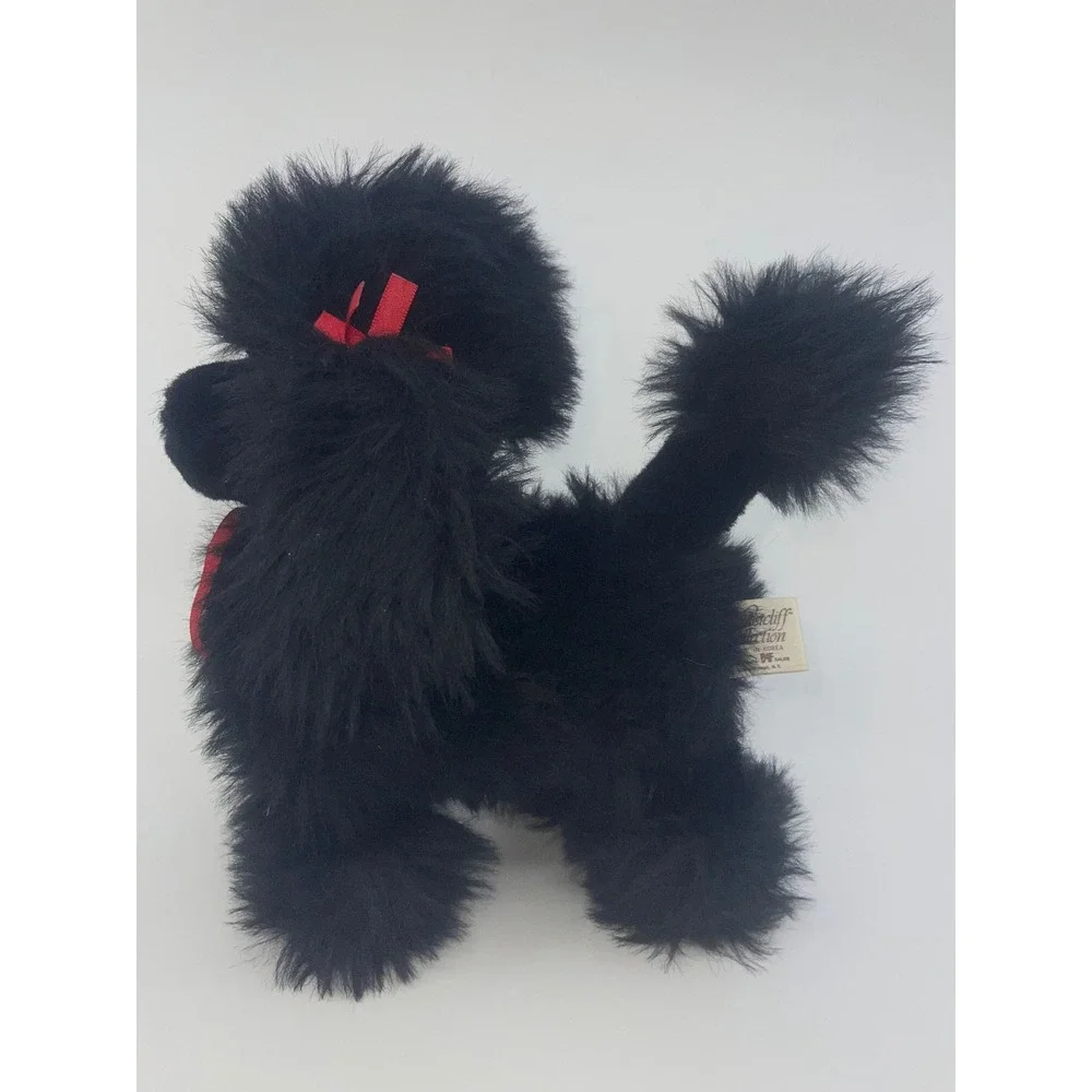 Vtg The Westcliff Collection Black Poodle Plush‎ Toy Red Bows Made in Korea 10